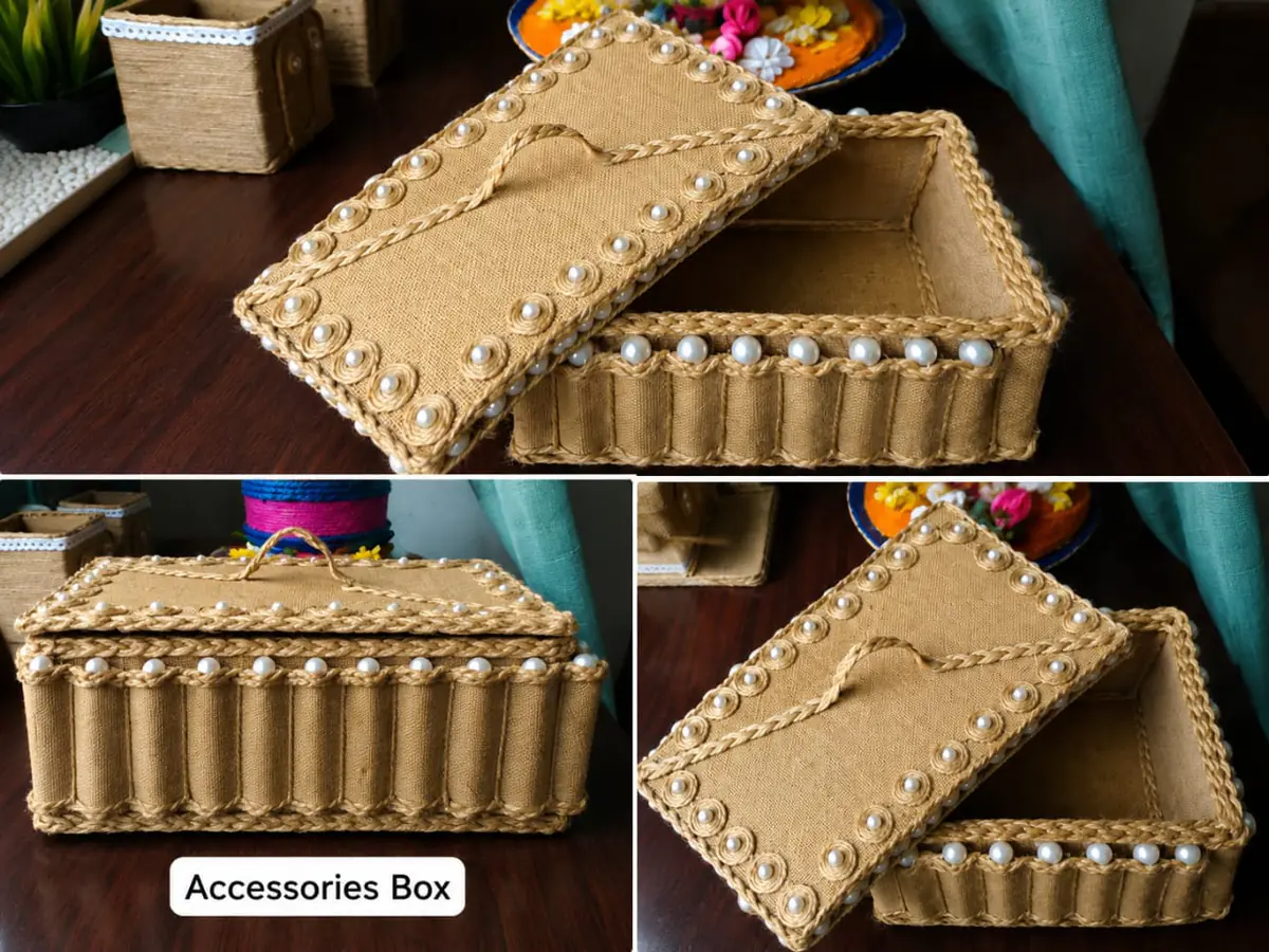 Handmade Jute 9Treasure Keepsake Box)