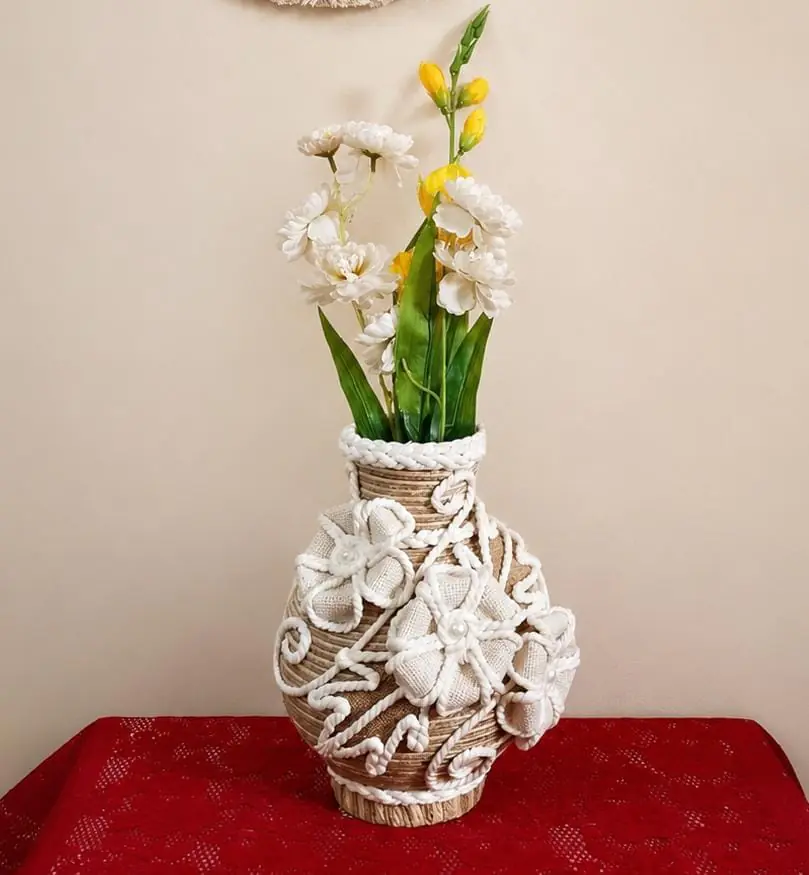 Handmade Jute (Floral Decorative Vase)