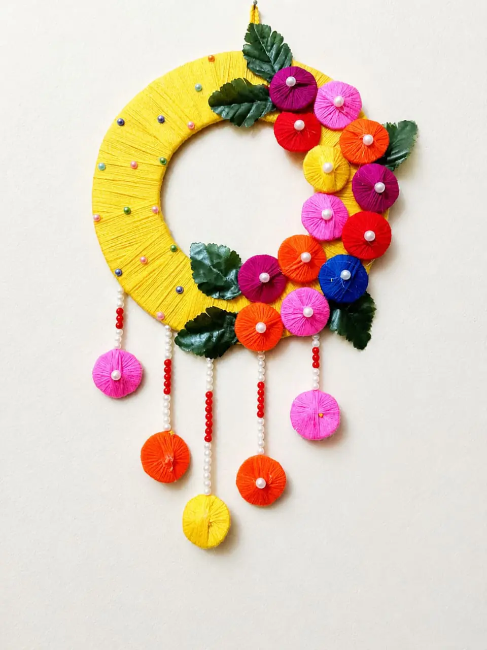 Handmade Jute (Floral Ring Wall Hanging)