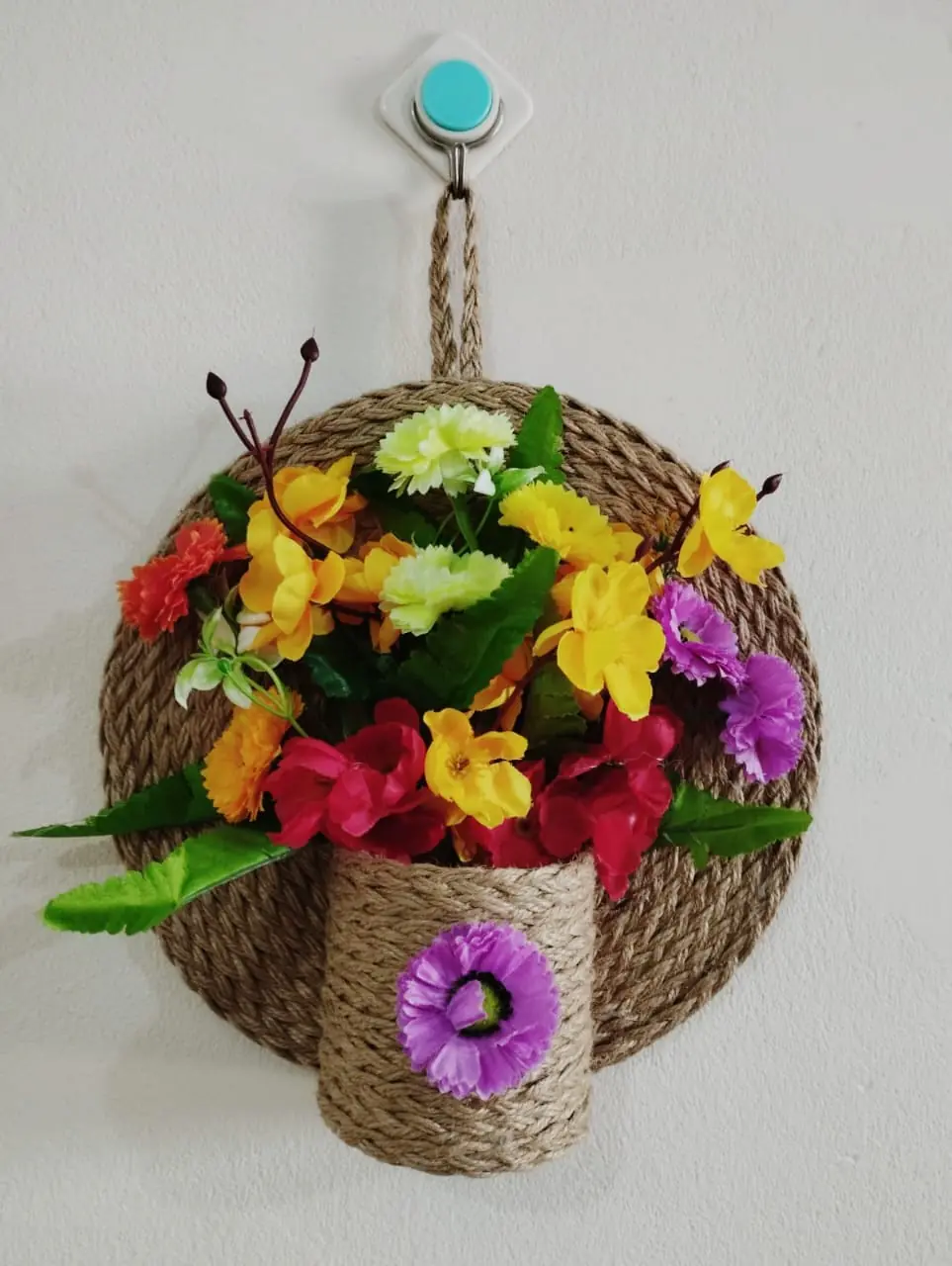 Handmade Jute (Floral Wall Hanging Planter)