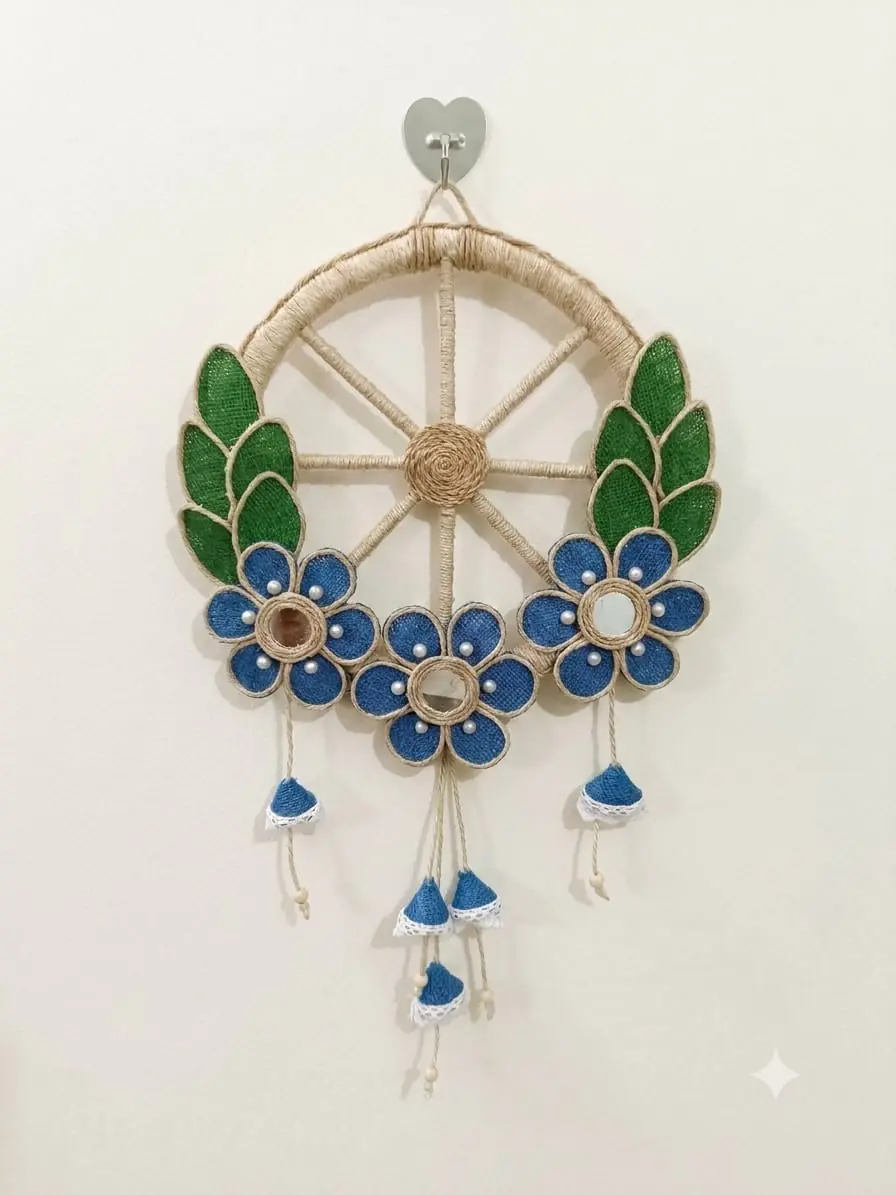 Handmade Jute Floral (Wheel Wall Hanging)