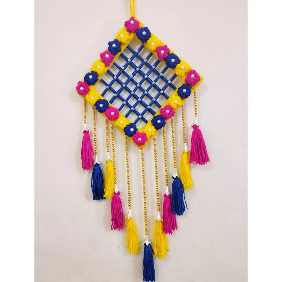 Handmade Jute (Lattice Tassel Wall Hanging)